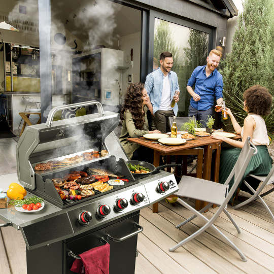 Grătar pe gaz dragON BBQ101, 11,7 kW, negru-silver