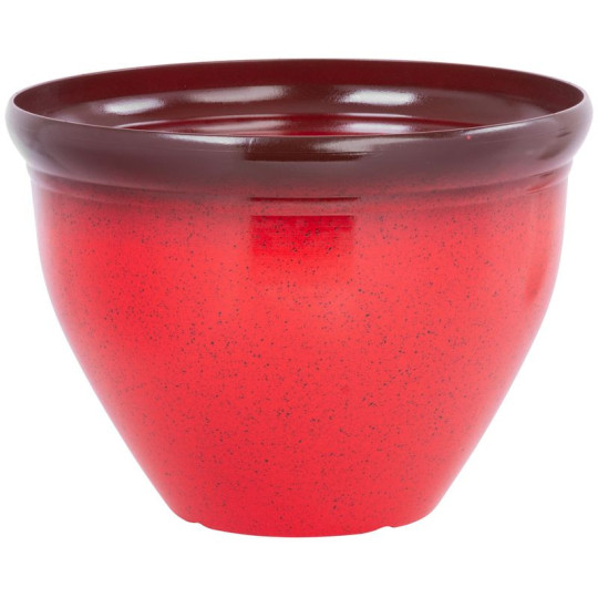 Vază de culoare roșie cu efect de glazură, 38x28,5 cm