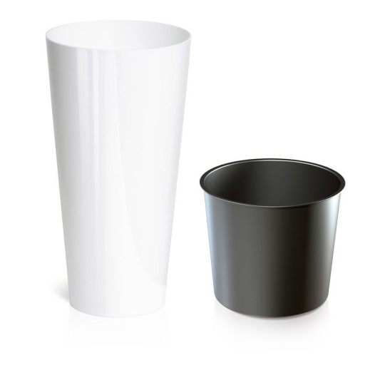 Vază albă cu inserție TUVBUS Slim Shine, 400x762 mm