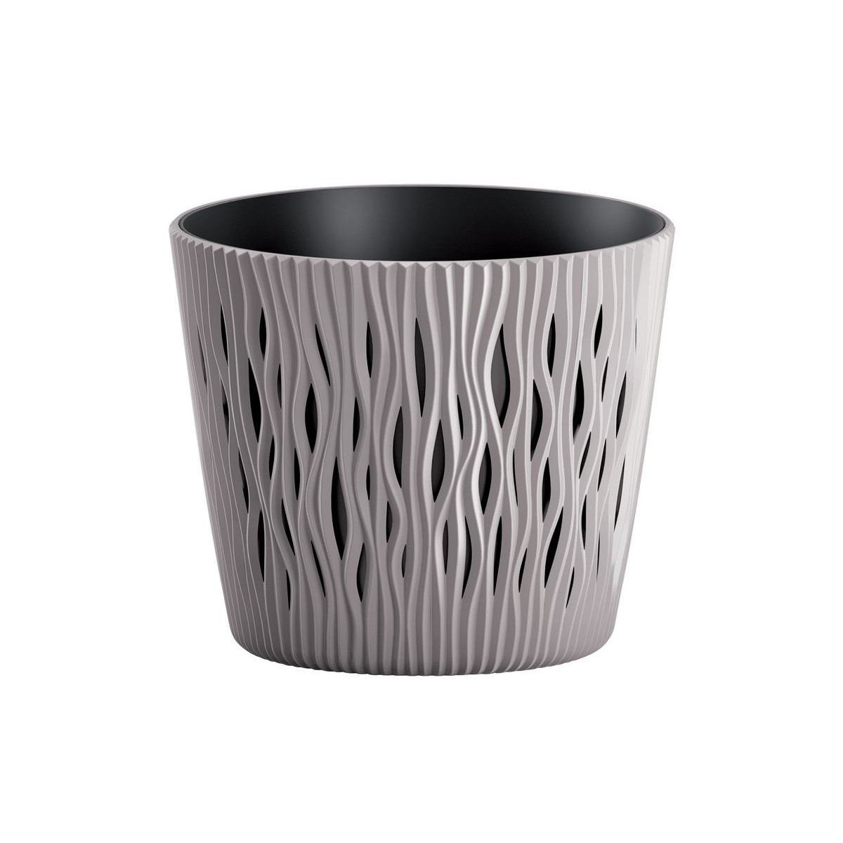 Vază cu insert SANDY Rotund 190, 158x138 mm, mocca