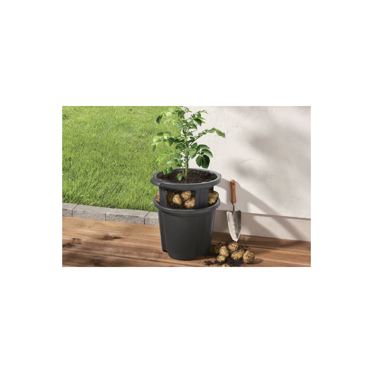 Vază pentru cartofi de culoare neagră, 35x28 cm