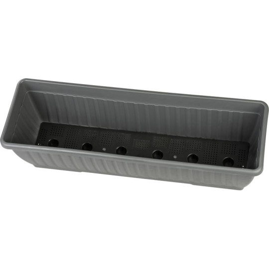 Practică ghiveci de flori de culoare gri, 60x19,6x17 cm