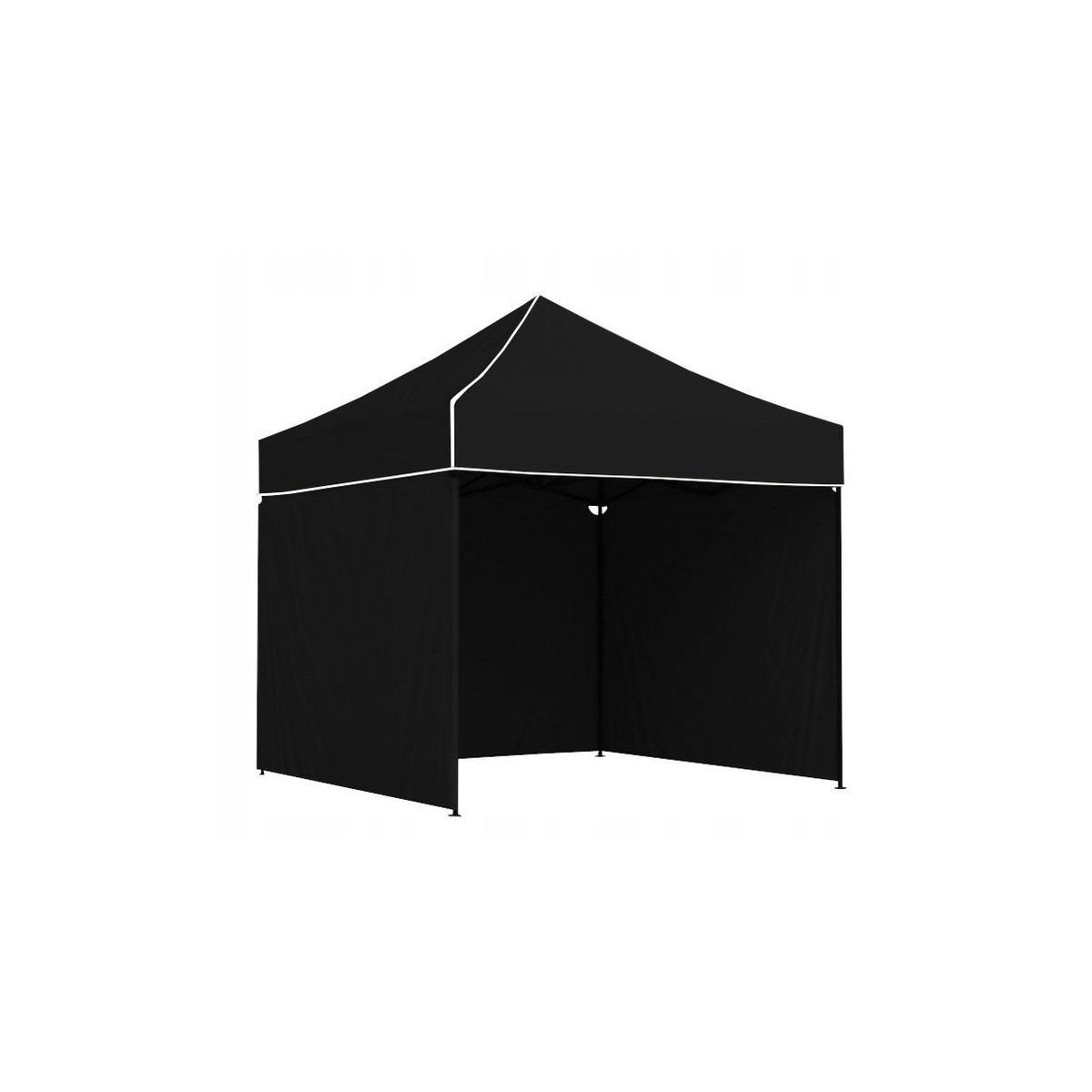 Un cort tent de tip foarfecă, de culoare neagră, 3x3