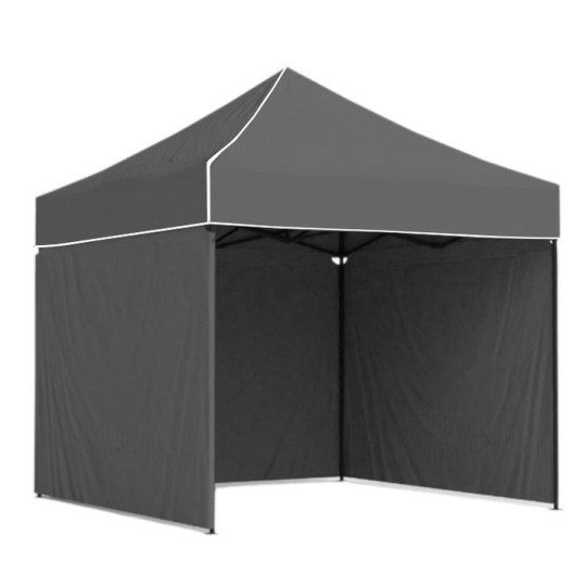Stan profesionale cu cortină tip foarfecă de culoare gri, cu dimensiunea 3x3.