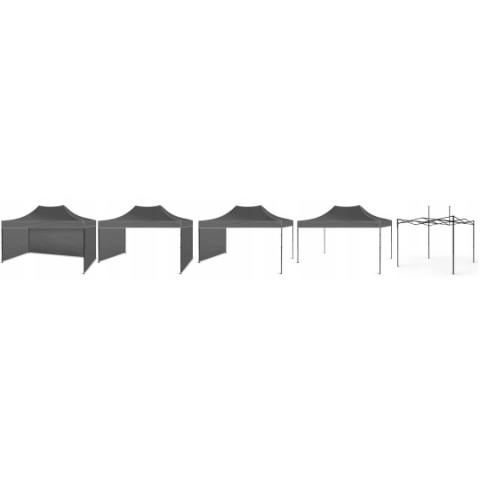 Cortina cu sistem de deschidere rapidă, tip evantai, PREMIUM, de culoare gri, 3x4,5 m