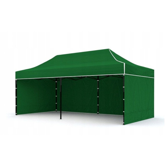 Stan de petrecere pentru grădină, de culoare verde PREMIUM 3x6 m – acoperiș gros 820D, 49 kg