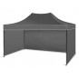 Stand profesional cu cort cu foarfece de culoare gri, cu dimensiunea de 3x6m