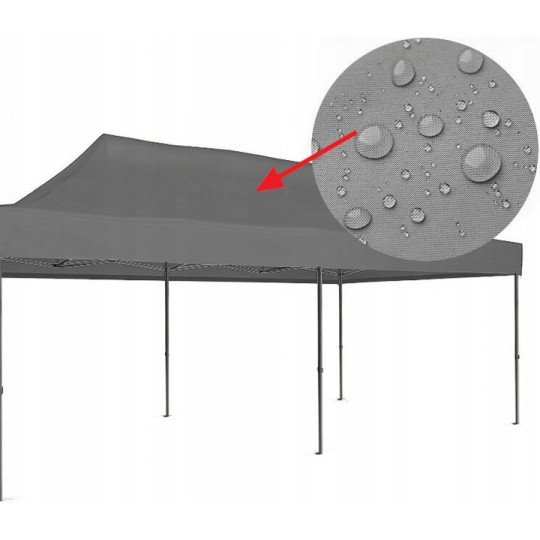 Stand profesional cu cort cu foarfece de culoare gri, cu dimensiunea de 3x6m