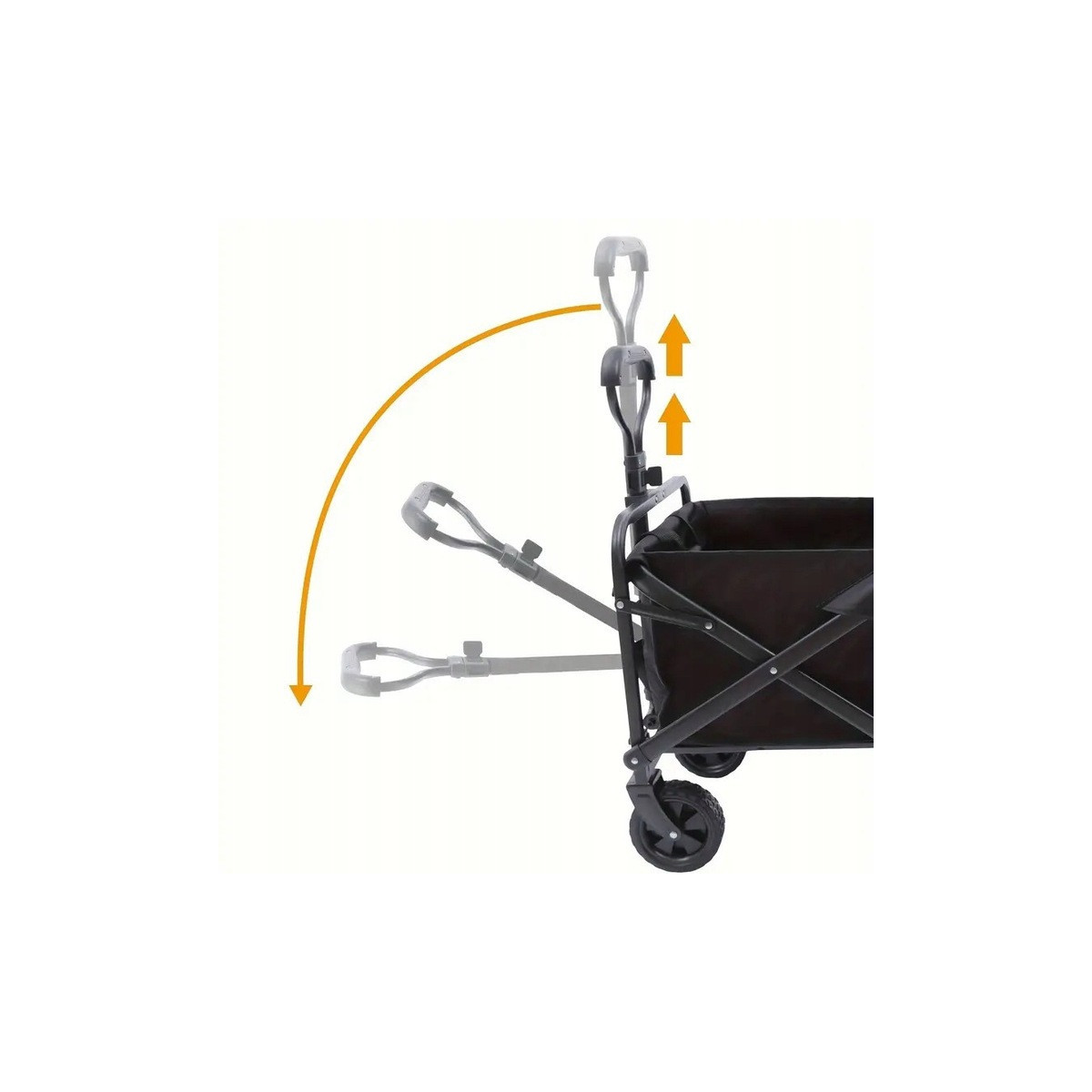 Vozík de grădină PREMIUM 150L în culoare negru-portocalie