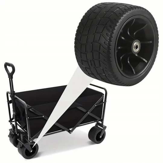Vozík de grădină PREMIUM 150L în culoare negru-portocalie