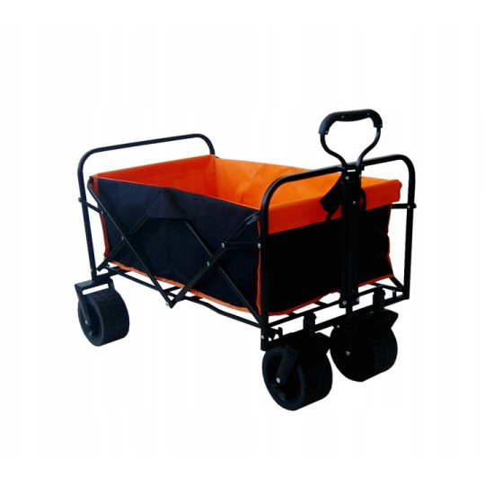 Vozík de grădină PREMIUM 150L în culoare negru-portocalie