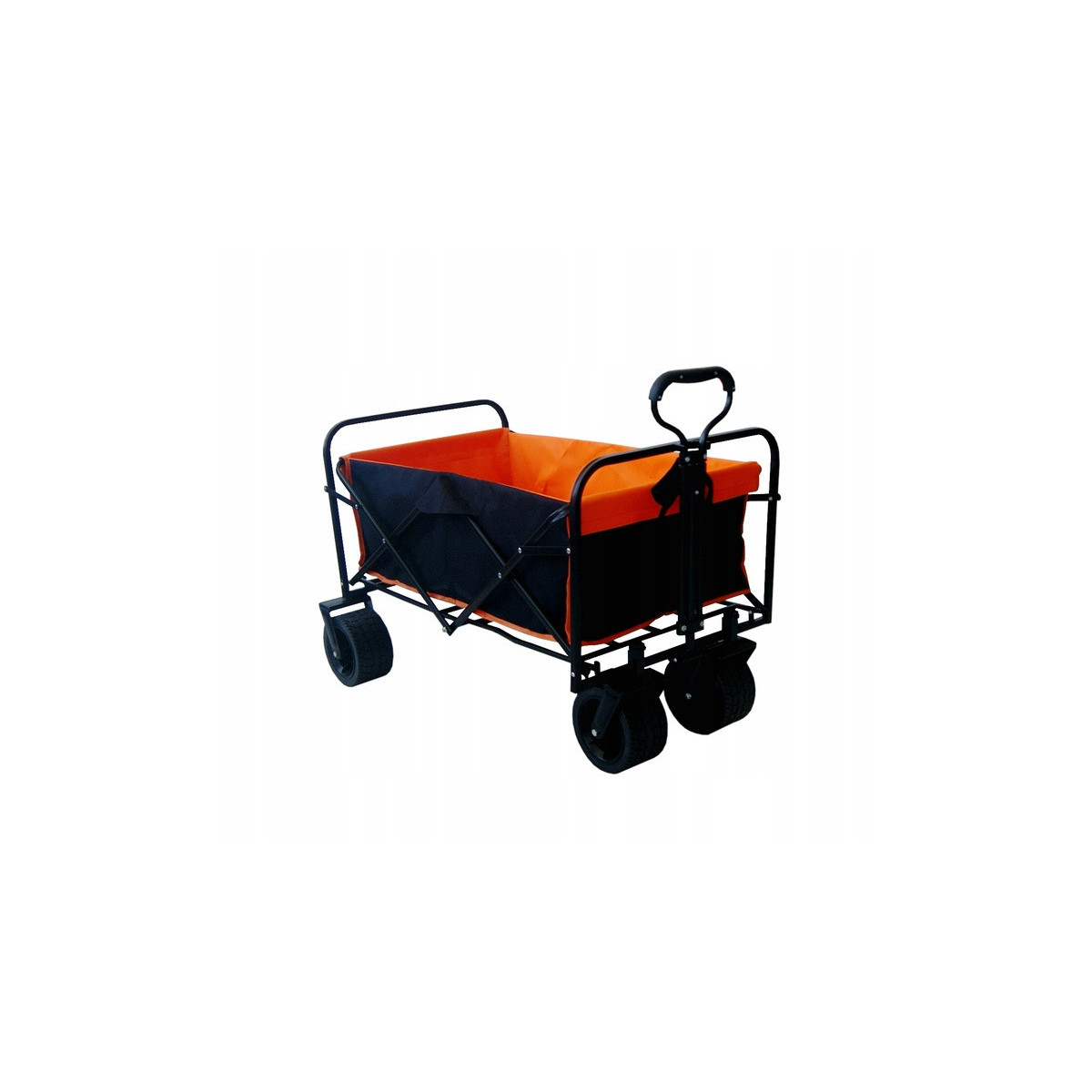 Vozík de grădină PREMIUM 150L în culoare negru-portocalie