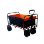Vozík de grădină PREMIUM 150L în culoare negru-portocalie
