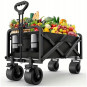 Vozík de grădină PREMIUM 150L în culoare negru-portocalie