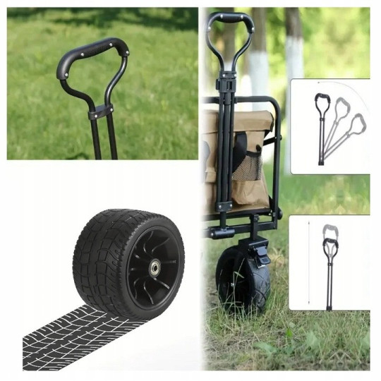 Vozík de grădină PREMIUM 150L în culoare negru-portocalie