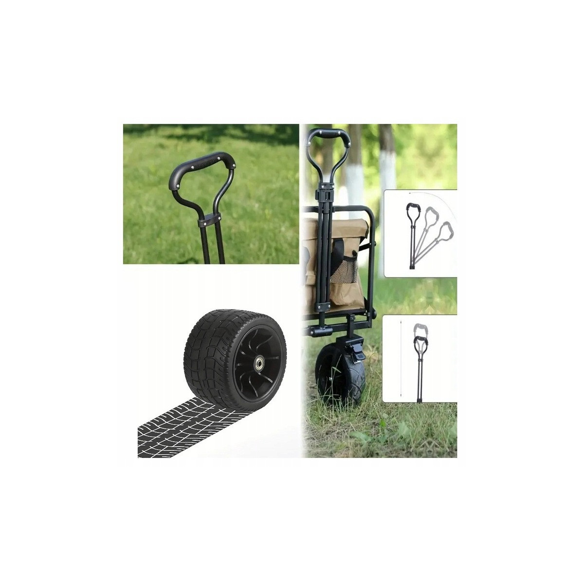 Vozík de grădină PREMIUM 150L în culoare negru-portocalie