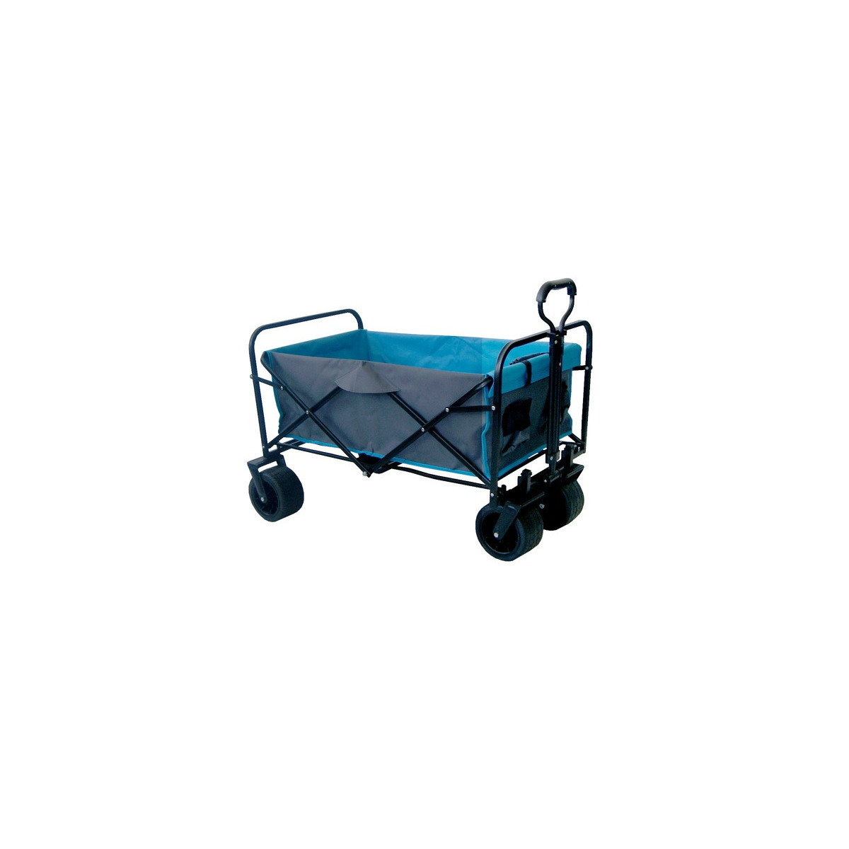 Cărucior de transport albastru PREMIUM 150L cu osie dublă