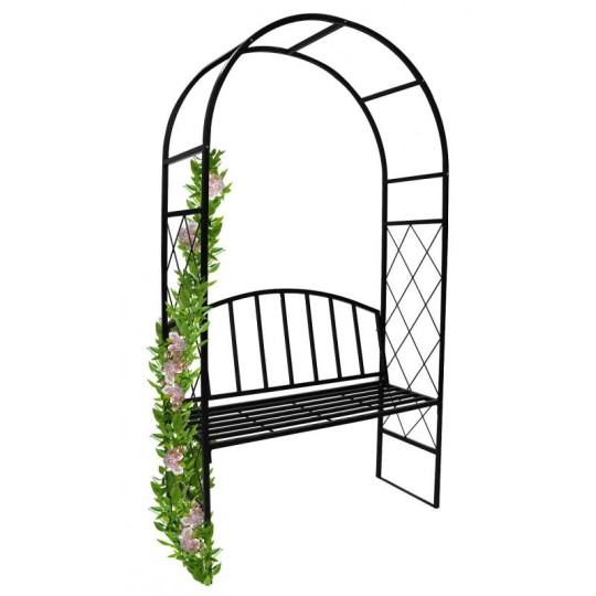 Pergolă de grădină cu bancă 115x45x208 cm