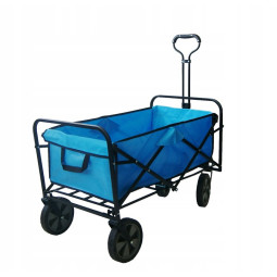 Cărucior de plajă turistic 145L de culoare albastră