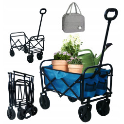 Cărucior de plajă turistic 145L de culoare albastră