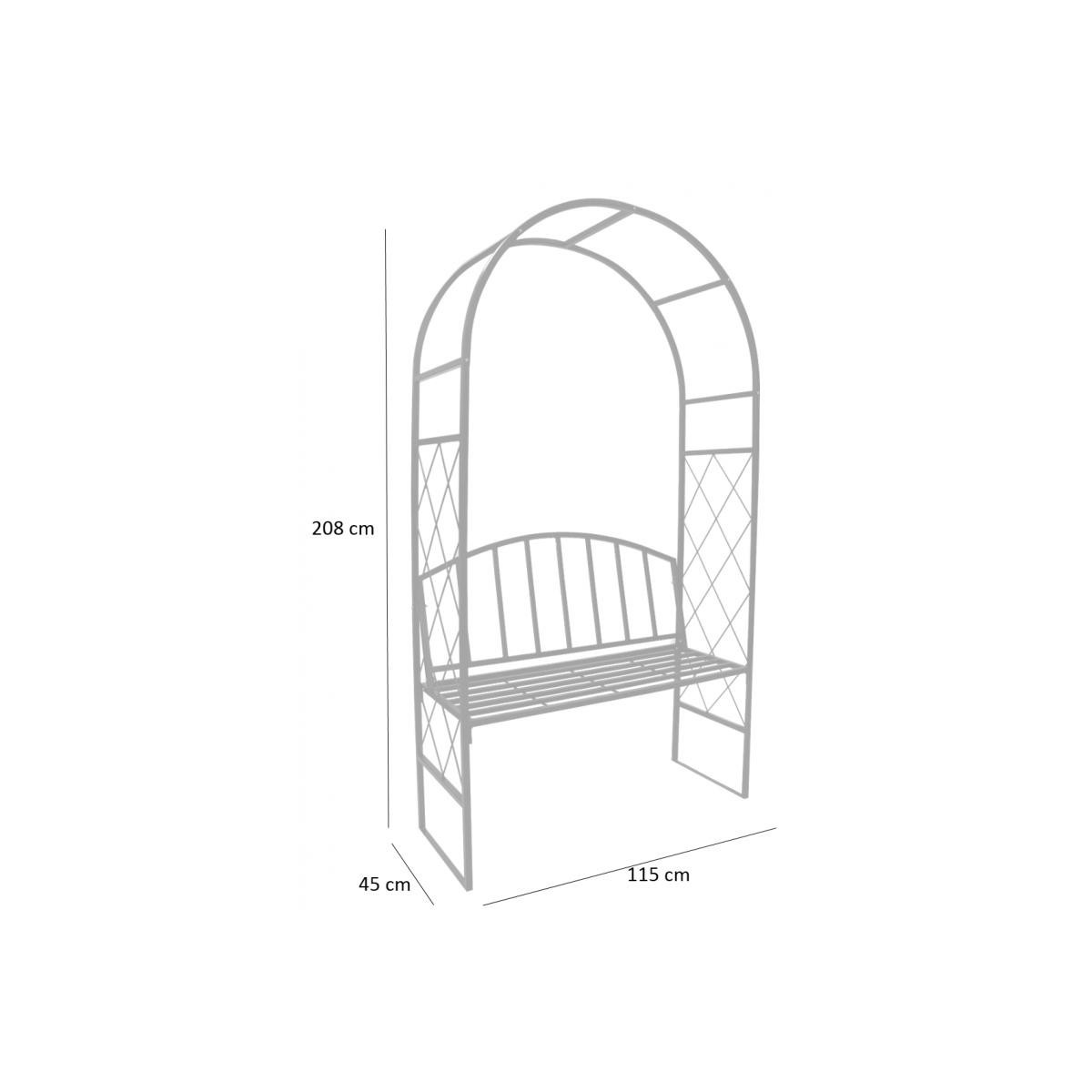 Pergolă de grădină cu bancă 115x45x208 cm