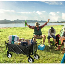 Cărucior multifuncțional pliabil de culoare gri, 145L