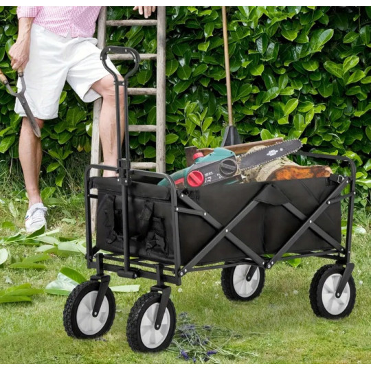 Cărucior multifuncțional pliabil de culoare gri, 145L
