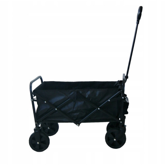 Cărucior de grădină pliabil de culoare neagră 120L, 100 kg