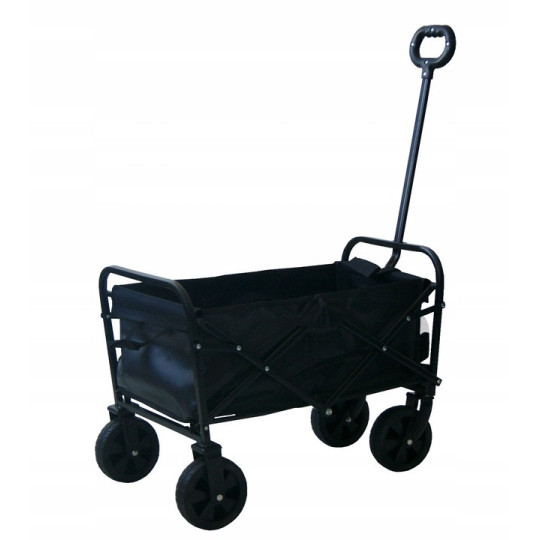 Cărucior de grădină pliabil de culoare neagră 120L, 100 kg