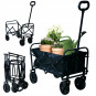 Cărucior de grădină pliabil de culoare neagră 120L, 100 kg