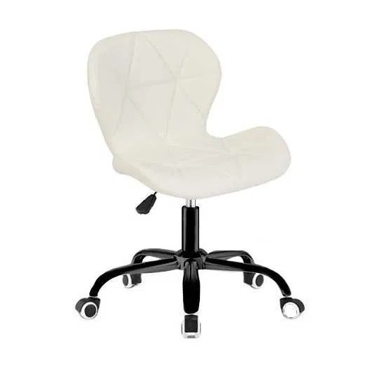 Scaun de birou alb cu roți