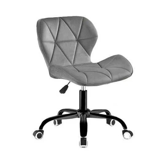 Scaun modern gri deschis pentru birou din velur