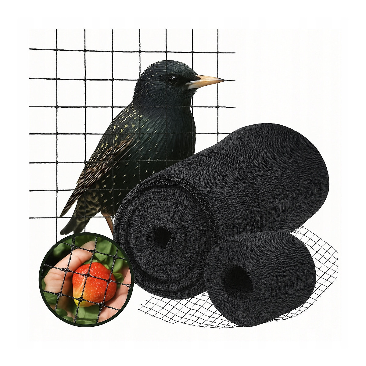 Plasa de protecție pentru recoltă și culturi 15x15 m – neagră, stabilizată UV