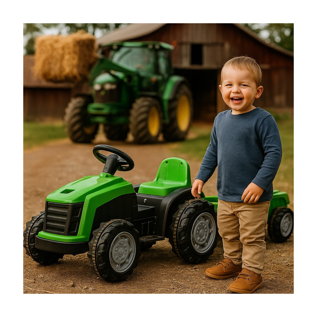 Tractor cu baterii cu remorcă cu telecomandă