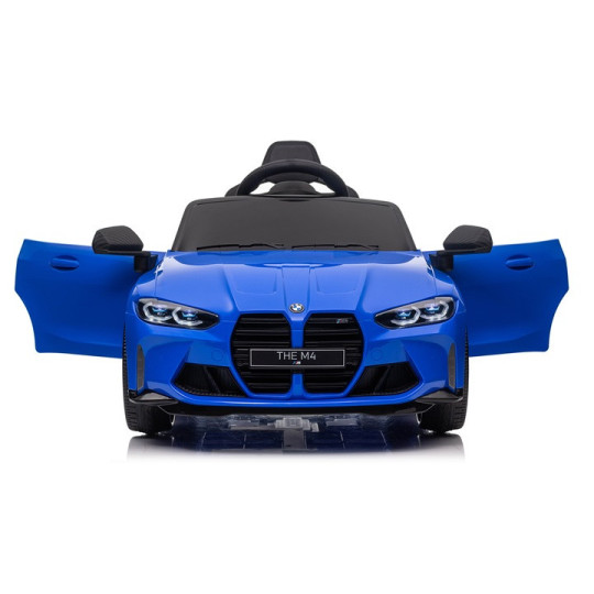 Mașină electrică pentru copii BMW M4 în culoarea albastră cu telecomandă