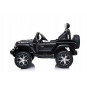 Mașină electrică pentru copii Jeep Wrangler, de culoare neagră, cu scaun din piele și roți EVA