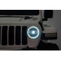 Mașină electrică pentru copii Jeep Wrangler, de culoare neagră, cu scaun din piele și roți EVA