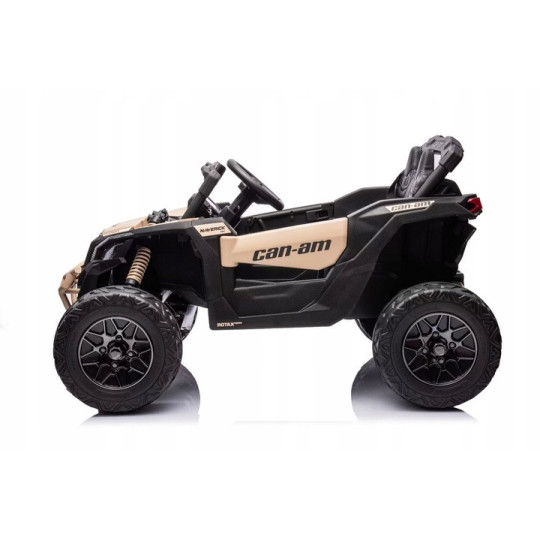 Mașină electrică pentru copii CAN-AM Maverick UTV 24V – aurie, roți EVA, tracțiune 4×4