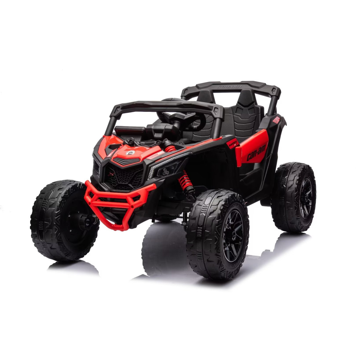 Mașină electrică pentru copii CAN-AM Maverick UTV 24V, culoare roșie, roți EVA, tracțiune 4×4