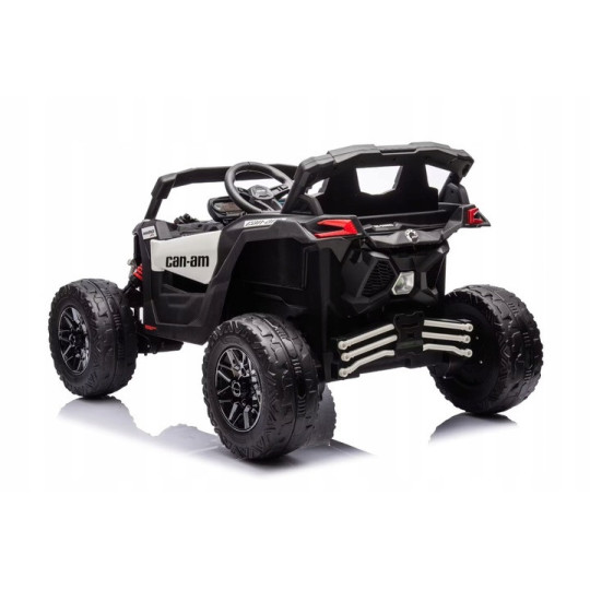 Mașină electrică pentru copii CAN-AM Maverick UTV 24V albă, roți EVA, tracțiune 4×4