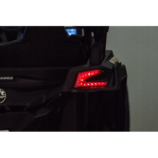 Mașină electrică pentru copii CAN-AM Maverick UTV 24V albă, roți EVA, tracțiune 4×4