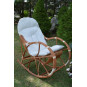 Scaun cu leagăn de grădină cu pernă albă