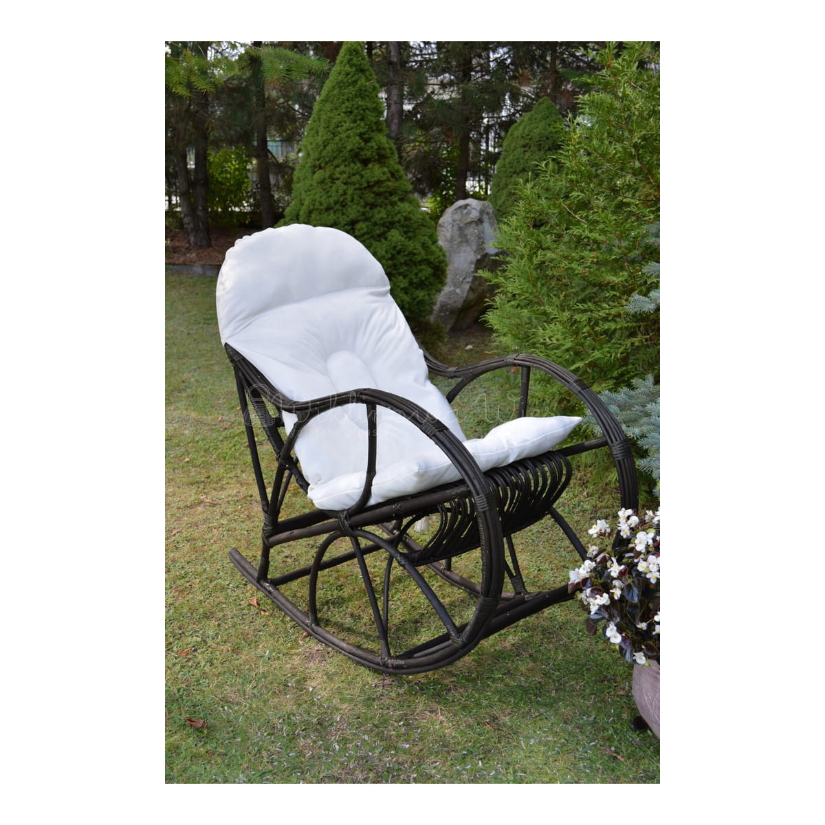 Wenge leagăn cu pernă albă