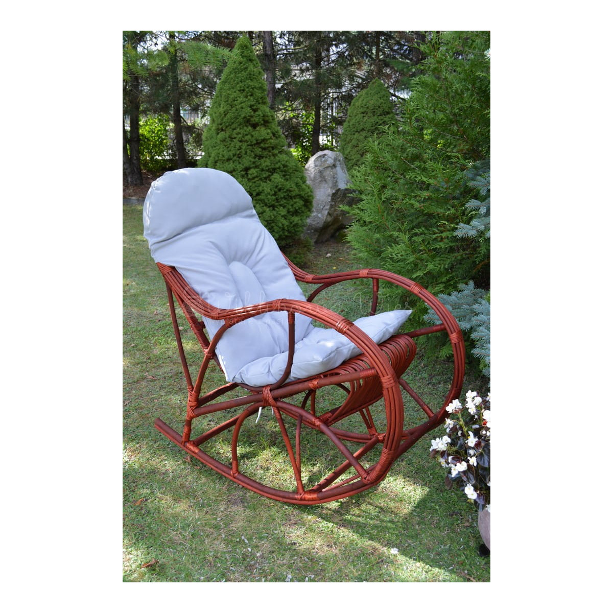 Chaise-longue de grădină vișinie cu perne gri