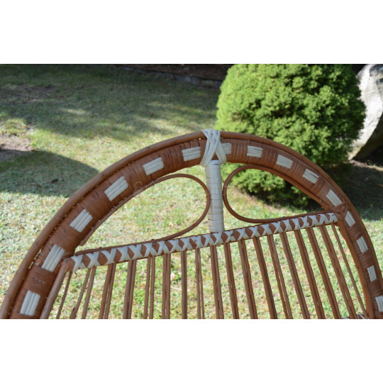 Scaun de grădină suspendat din ratan cu finisaj alb