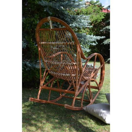 Scaun de grădină suspendat din ratan cu finisaj alb