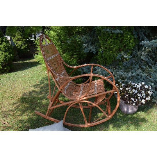 Scaun de grădină suspendat din ratan cu finisaj alb