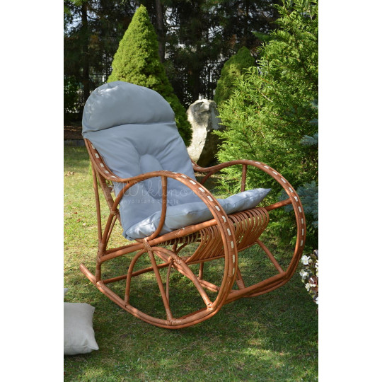 Șezlong pentru grădină cu pernă gri