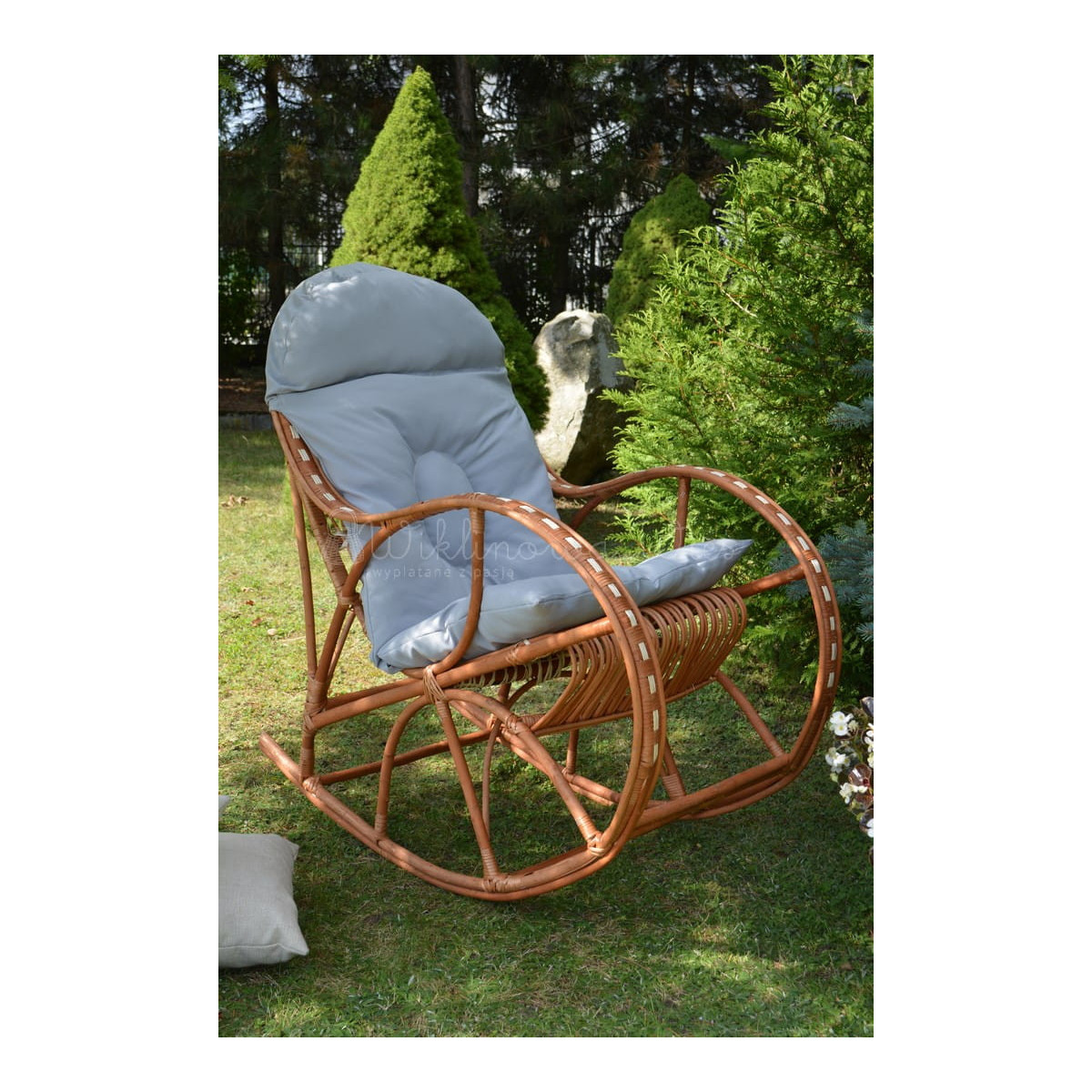 Șezlong pentru grădină cu pernă gri