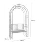 Pergola de grădină cu băncuță 130x48x238 cm